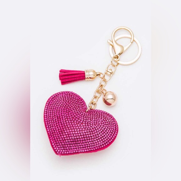 Rhinestone Heart Keychain - Picture 1 of 1